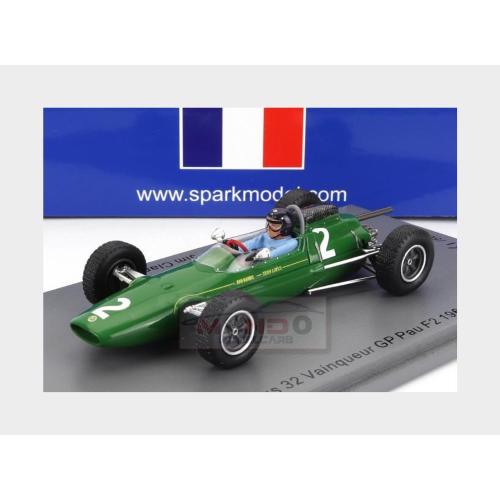 1:43 SPARK Lotus F2 Type 32 #2 Winner Pau Gp 1964 J.Clark Green SF286