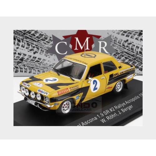 1:43 CMR Opel Ascona 1.9 Sr #2 Rally Acropolis 1975 W.Rohrl J.Berger Yellow Black WRC023