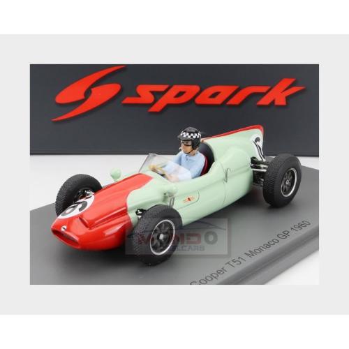 1:43 SPARK Cooper F1 T51 #16 Monaco Gp 1960 C.Bristow Light Green Red S8046