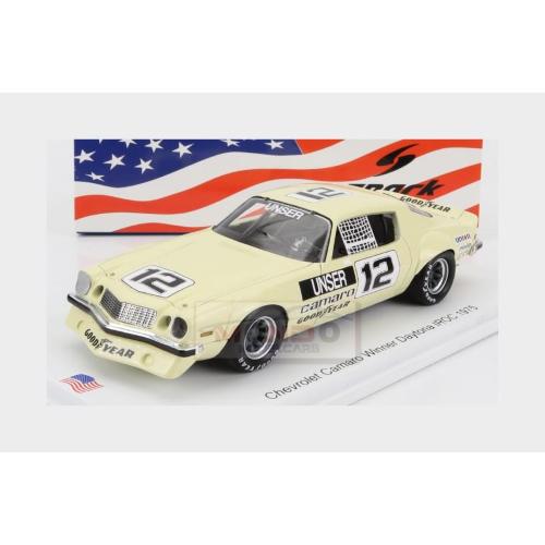 1:43 SPARK Chevrolet Camaro #12 Winner Iroc Daytona Season 1974-1975 B.Unser Cream US228