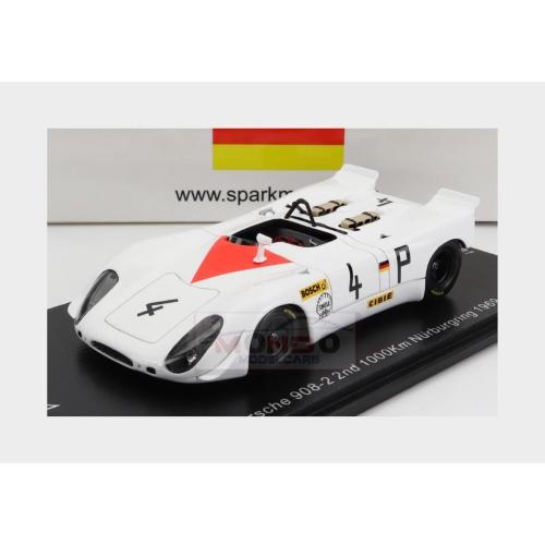 1:43 SPARK Porsche 908/2 #4 2Nd 1000Km Nurburgring 1969 R.Stommelen H.Herrmann White SG824