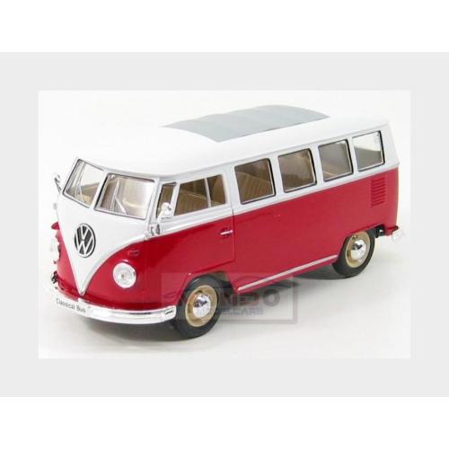 1:24 WELLY Volkswagen T1 Minibus 1962 Red White WE22095R