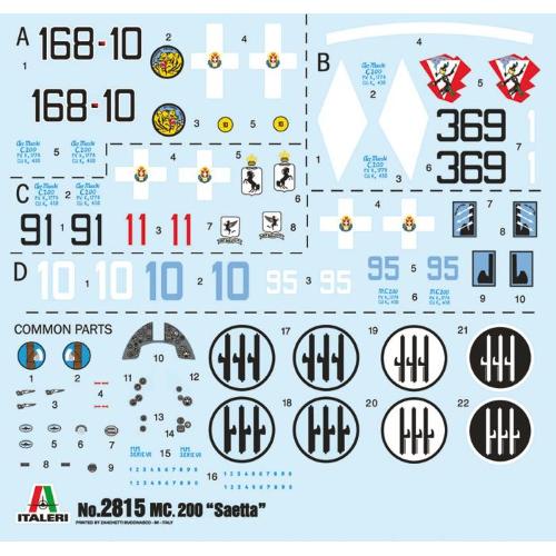 1:48 ITALERI Mc 200 Saetta Kit IT2815