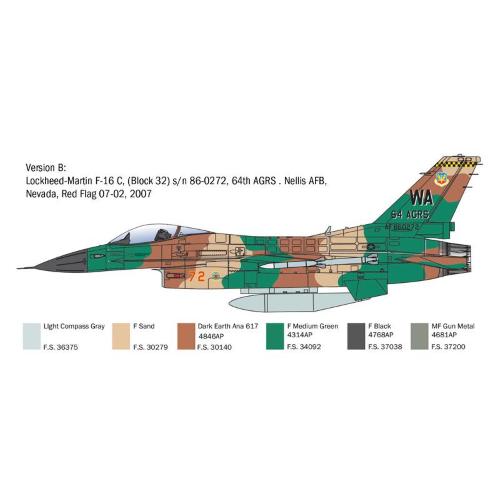 1:48 ITALERI Lockheed Martin F-16C Fighting Falcon Caccia Airplane 1978 Kit IT2825