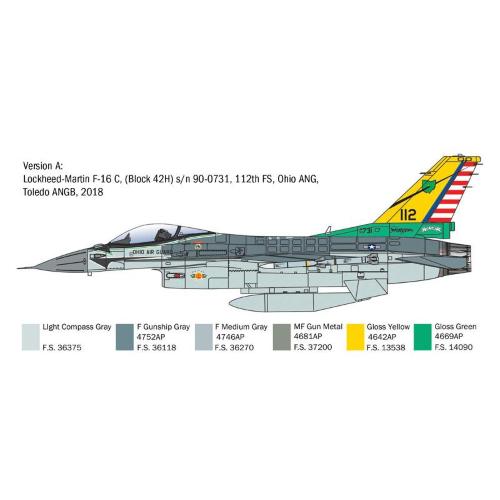 1:48 ITALERI Lockheed Martin F-16C Fighting Falcon Caccia Airplane 1978 Kit IT2825