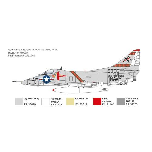 1:48 ITALERI Mcdonnel Douglas A-4 E/F/G/ Skyhawk Military Airplane 1955 Kit IT2826
