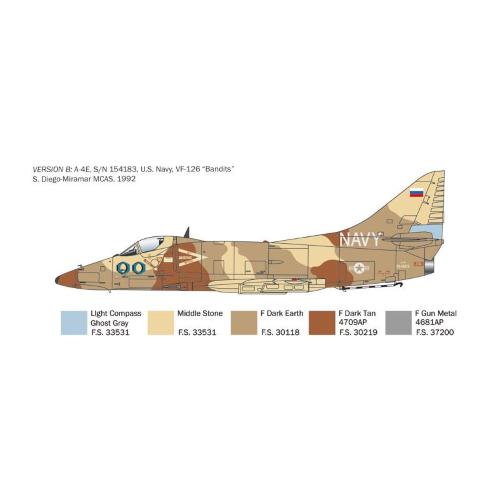 1:48 ITALERI Mcdonnel Douglas A-4 E/F/G/ Skyhawk Military Airplane 1955 Kit IT2826