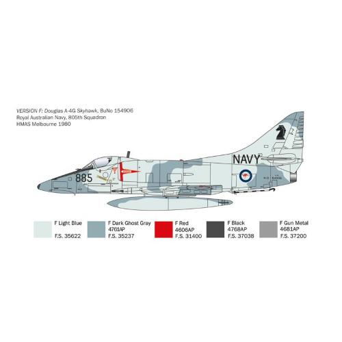 1:48 ITALERI Mcdonnel Douglas A-4 E/F/G/ Skyhawk Military Airplane 1955 Kit IT2826