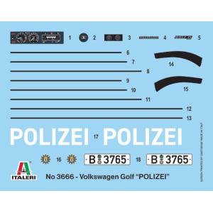 1:24 ITALERI Volkswagen Golf Polizei Kit IT3666