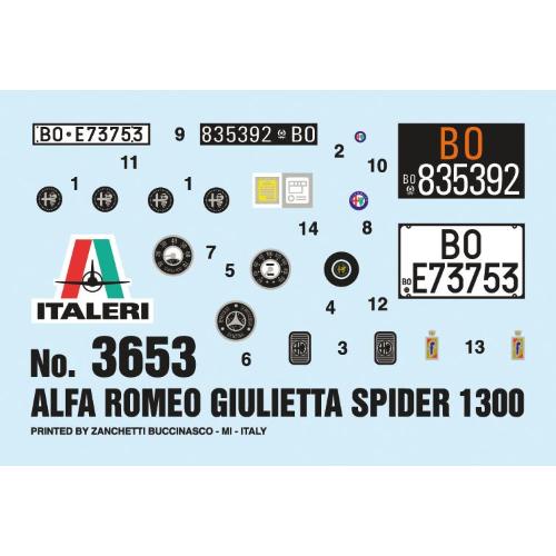 1:24 ITALERI Giulietta Spider 1300 Kit IT3653