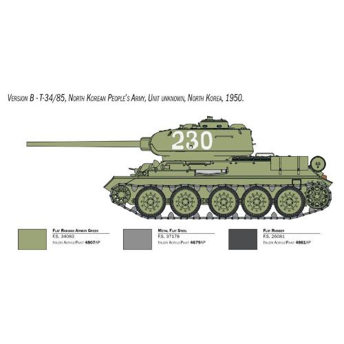 T-34/85 Korean War include canna in metallo e fotoincisioni Kit IT6585