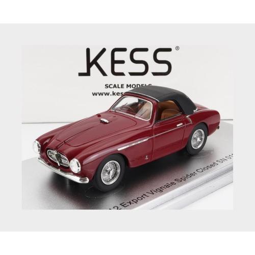 1:43 KESS MODEL Ferrari 212 Export Vignale Ch.0110E Cabriolet Closed 1951 Bordeaux Black KE43056061