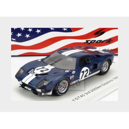 1:43 SPARK Ford Usa Gt40 #72 3Rd 2000Km Daytona 1965 B.Bondurant R.Ginther Blue White US249