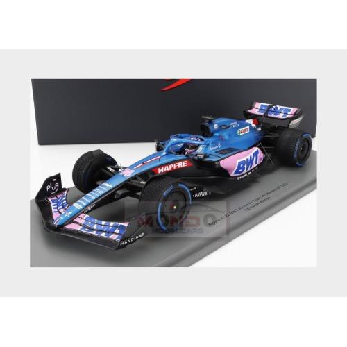 1:18 SPARK Renault F1 A522 Team Alpine Bwt #14 Monaco Gp 2022 Fernando Alonso Con Vetrina With Showcase Special Box Blue Pink 18S750