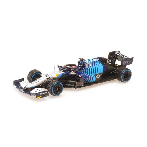1:43 MINICHAMPS Williams F1 Fw43B Mercedes M12 Eq Power+ Team Williams Racing #63 2Nd Belgium Gp 2021 George Russel White Light Blue 417211363
