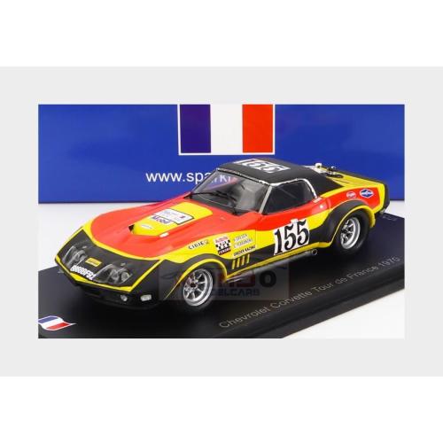1:43 SPARK Chevrolet Corvette C3 #155 Tour De France 1970 H.Greder J.C.Perramond Red Yellow Black SF283