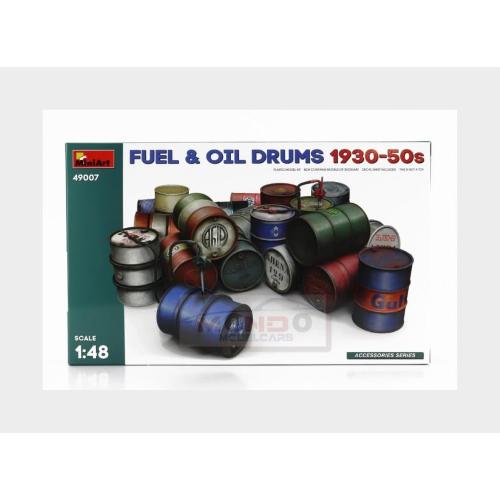 1:48 MINIART Accessories Fuel And Oil Drums 1930-50S Kit MA49007