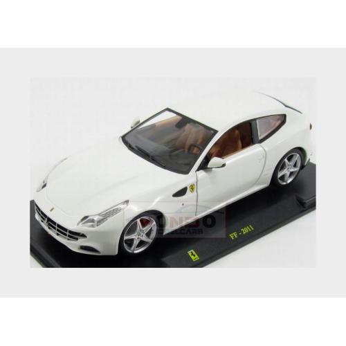 1:24 EDICOLA Ferrari Ff (Ferrari Four) 2011 Con Vetrina With Showcase White LEGRAFERCOL012
