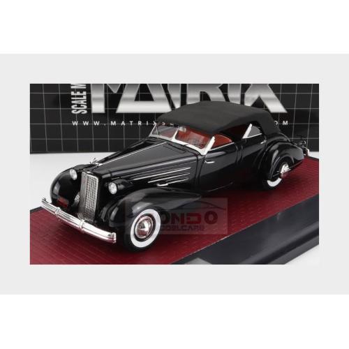 1:43 MATRIX Cadillac V16 Dual Cowl Sport Pheaton Cabriolet Closed 1937 Black MX50301-102