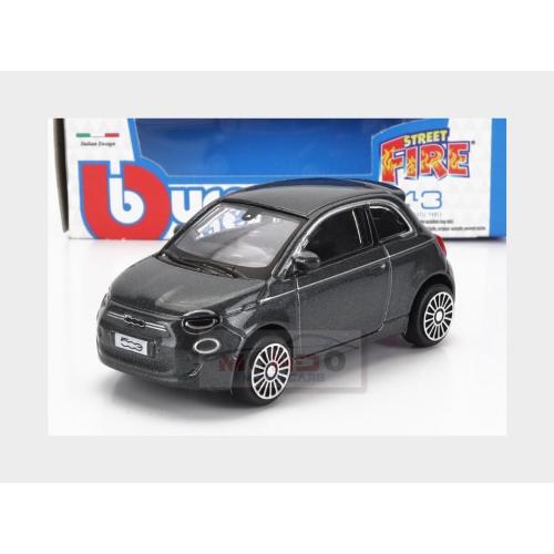 1:43 BURAGO Fiat 500 Full Electric 2021 Grey Met BU30456