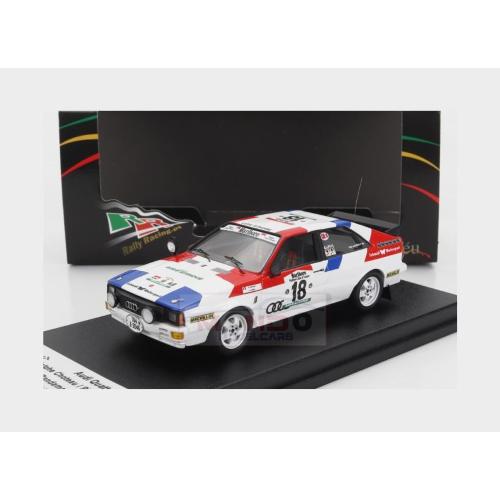 1:43 TROFEU Audi Quattro #18 Rally Bandama 1981 A.Choteau P.Y.Burel White Red Blue TRRCi06