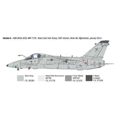 1:72 ITALERI Embraer Amx Ghibli Military Airplane 1985 Kit IT1460