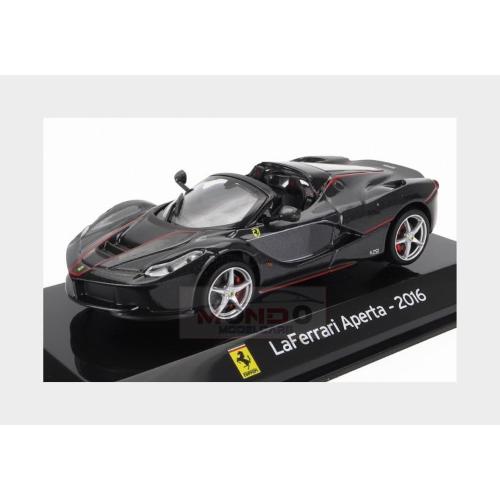 1:43 EDICOLA Ferrari Laferrari Aperta Spider 2016 Con Vetrina With Showcase Black ABSUP001