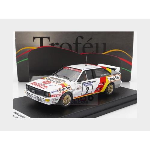 1:43 TROFEU Audi Quattro Sport #2 Manx Isle Of Man Rally 1985 H.Demuth E.Radaelli White Red Yellow FRRUK95