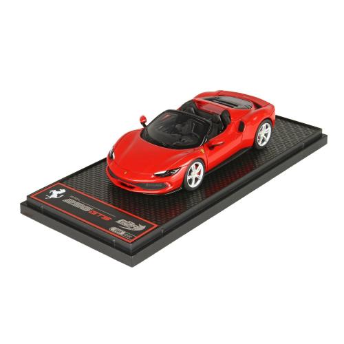 1:43 BBR Ferrari 296 Gts Spider 2022 Silver Wheels Rosso Corsa 322 Red BBRC268D