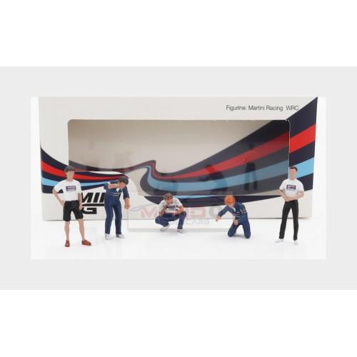 1:64 TRUESCALE Figures Set 5X Mechanics Team Martini Racing White Blue MGTAC24
