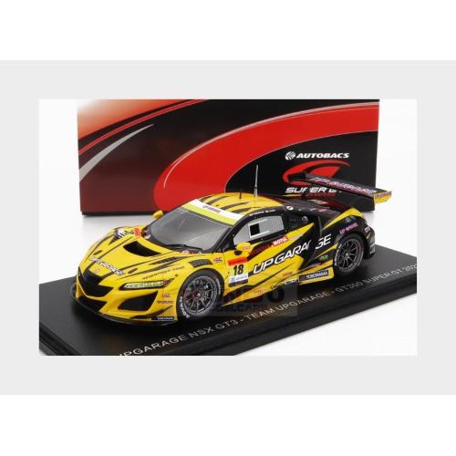 1:43 SPARK Honda Nsx Gt3 Evo22 Team Upgarage #18 Gt300 Class Super Gt 2023 T.Kobayashi S.Koide Yellow Black SGT073
