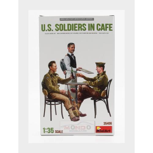 1:35 MINIART Figures Soldier Usa Military In Cafe 1944 Kit MA35406