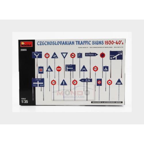 1:35 MINIART Accessories Segnali Stradali Czechoslovakian Traffic Signs 1930-1940 Kit MA35655