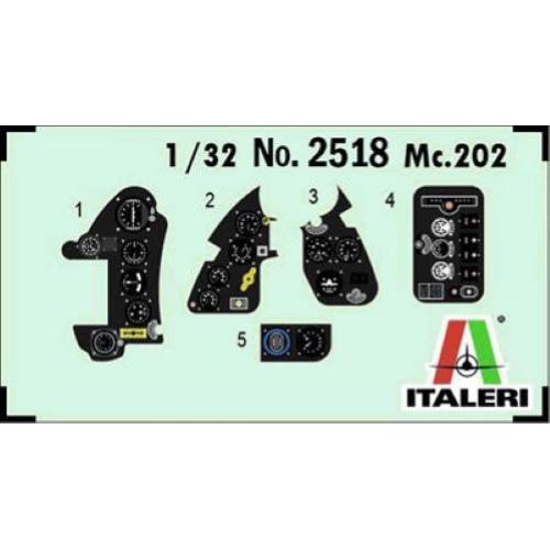 1:32 ITALERI Macchi Mc.202 Folgore Airplane Wwii Italia Military (Decal Per 8 Versioni) 1940 Kit IT2518