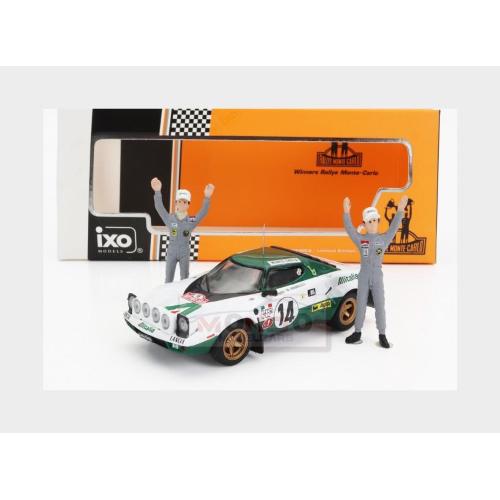 1:43 IXO Lancia Stratos Hf #14 Winner Rally Montecarlo 1975 With Figures S.Munari M.Mannucci White Green Red SPRM001-75