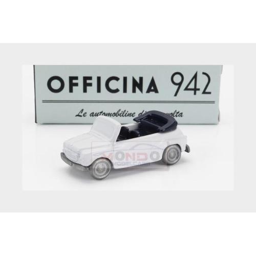 1:76 OFFICINA-942 Fiat 600 "Maggiolina" Carrozzeria Francis Lombardi Cabriolet Open 1958 White ART2045B