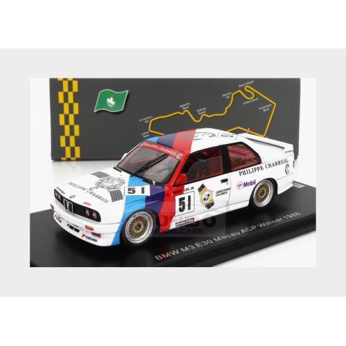 1:43 SPARK Bmw 3-Series (E30) #51 Winner Acp Guia Macau 1988 H.Lee Jr. White Blue Red SA270