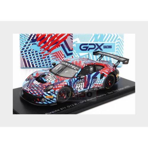 1:43 SPARK Porsche 911 991-2 Gt3 R Team Gpx Martini Racing #221 Test Days 24H Spa 2022 R.Lietz M.Christensen K.Estre SP429