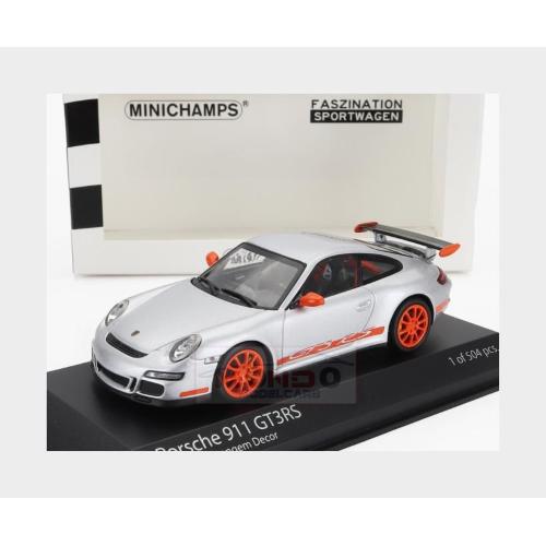 1:43 MINICHAMPS Porsche 911 997 Gt3 Rs Coupe 2006 Silver Orange 403066013