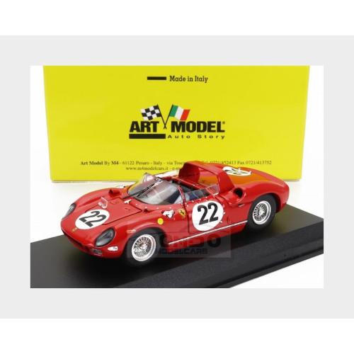 1:43 ART MODEL Ferrari 250P Spider 3.0L V12 Team Sefac Ferrari Spa #22 3Rd 24H Le Mans 1963 Mike Parkes Umberto Maglioli Red ART158-2