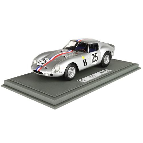 1:18 BBR Ferrari 250 Gto 3.0L V12 Coupe Team Ecurie Francorchamps (Night Version) #25 4Th 24H Le Mans 1963 Leon Dernier Elde Pierre Dumay Silver BBR1857NIGHT-VET