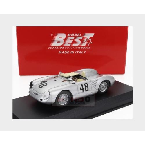 1:43 BEST Porsche 550Rs Spider #48 1000Km Buenos Aires 1958 Stirling Moss Jean Behra Silver BE9849