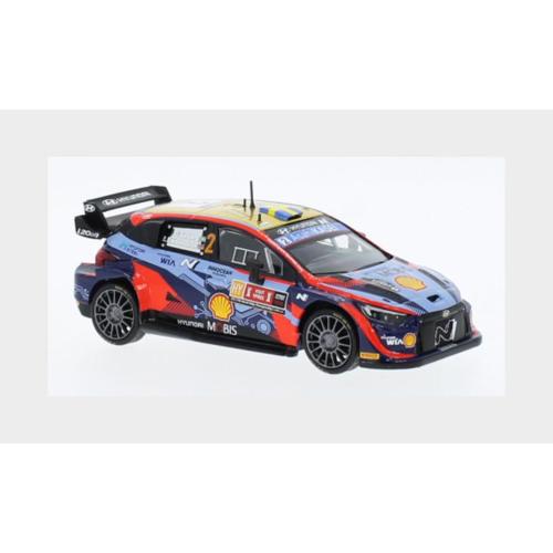 1:43 IXO Hyundai I20 Rally1 Team Mobis #2 4Th Rally Ypres 2022 Oliver Solberg Elliott Edmondson 2 Tone Blue Red RAM875.22