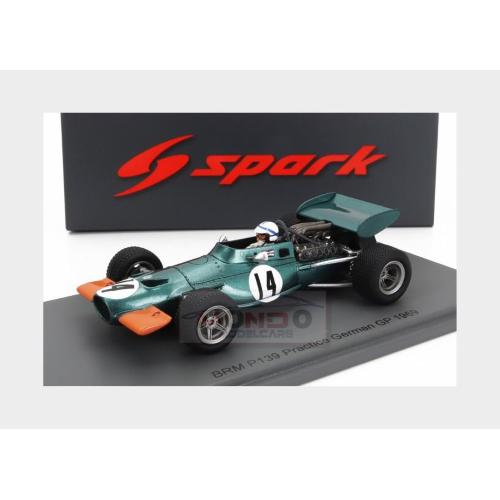 1:43 SPARK Brm F1 139 #14 Practice German Gp 1969 J.Surtees Green Orange S2344