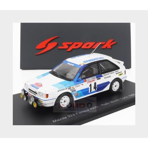 1:43 SPARK Mazda 323 Team Mazda Rally Europe (Night Version) #14 Rally Montecarlo 1986 I.Carlsson J.O.Bohlin S6230
