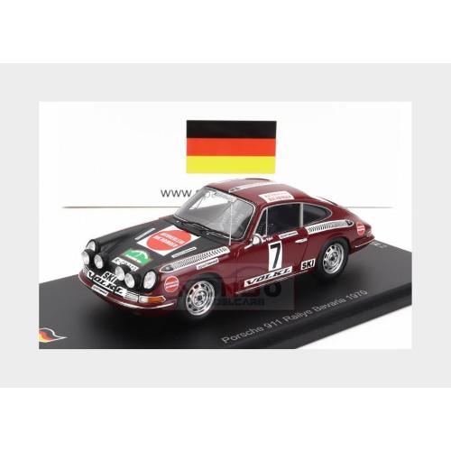 1:43 SPARK Porsche 911S #7 Rally Bavaria 1970 W.Rohr H.Marecek Red Black SG834