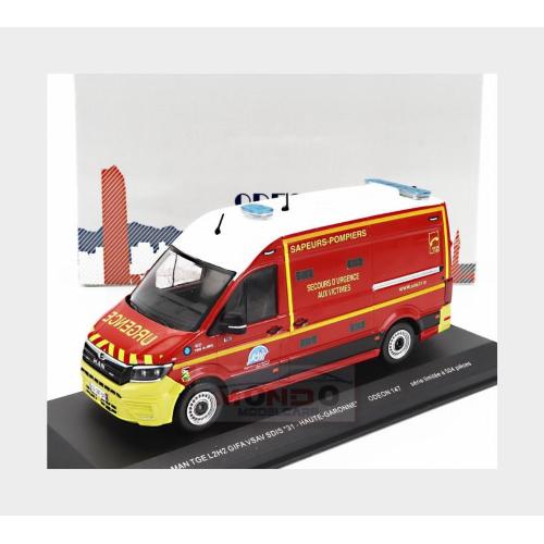 1:43 ODEON Man Tge L2H2 Gifa Vsav Sdis 31 Haute-Garonne Vehicule De Secours Et D'Assistance Aux Victimes Sapeurs Pompiers 2020 Red White Yellow ODEON147