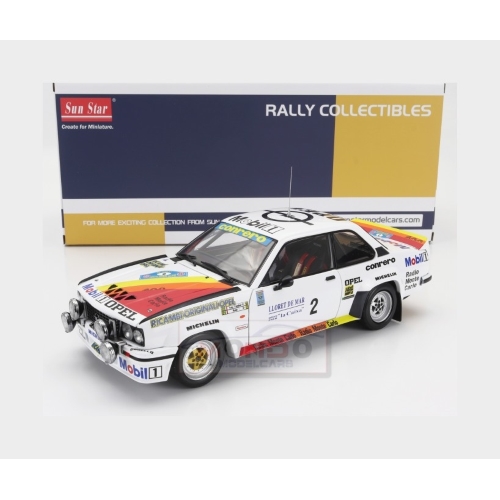 1:18 SUNSTAR Opel Ascona 400 Rally (Night Version) #2 Winner Rally Costa Brava 1982 Tony Fassina Rudy White Red Orange SS5388
