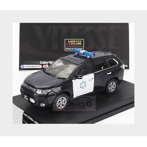 1:43 VITESSE Mitsubishi Outlander Macau Police 2010 Black White VE29393