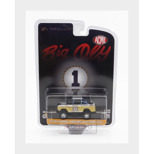 1:64 GREENLIGHT Ford Usa Bronco #1 Baja 1970 Big Oly Tribute Edition Yellow Met Black GREEN51487